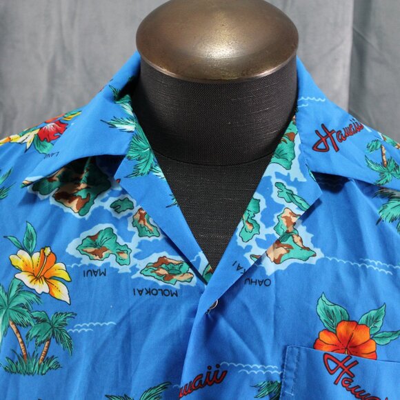 Vintage Hawaiian Shirt - Island Patter with Flowers Made in Hawaii - Mens L - Picture 2 of 10